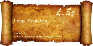 Lepp Szabina névjegykártya